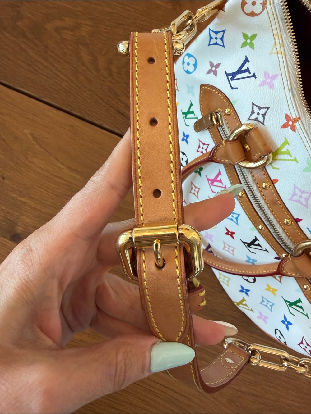 Takashi Murakami LV Monogram Multicolore Rita in Blanc/White - Picture 5 of 10